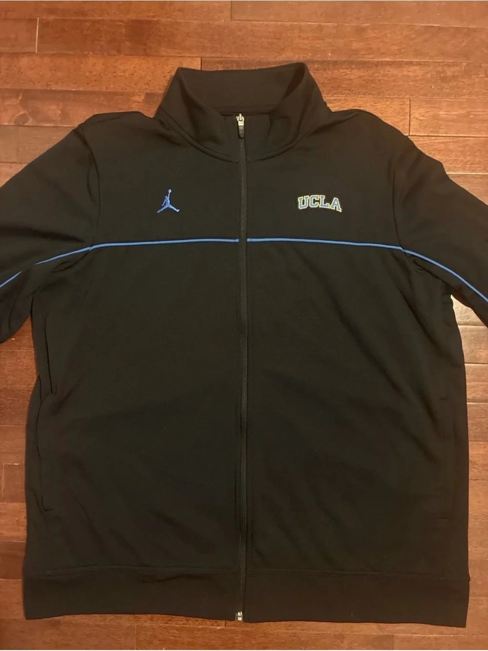 Jordan UCLA Men's Black 2XL Full-Zip Jacket with Blue Accents